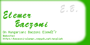 elemer baczoni business card